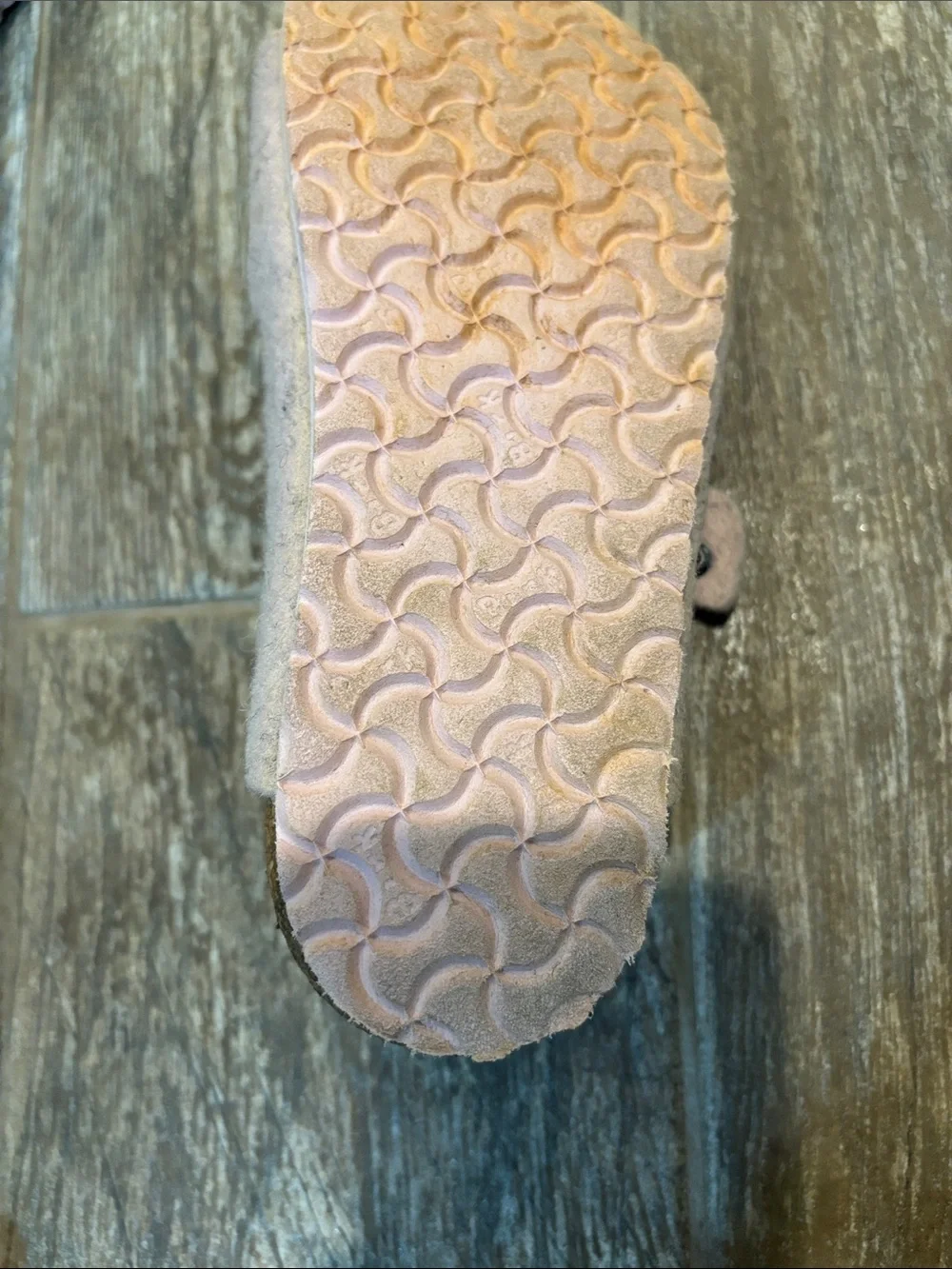 Birkenstock Kids Pink Felt Shearling Arizona Two-Strap Sandals size 31 N US 13